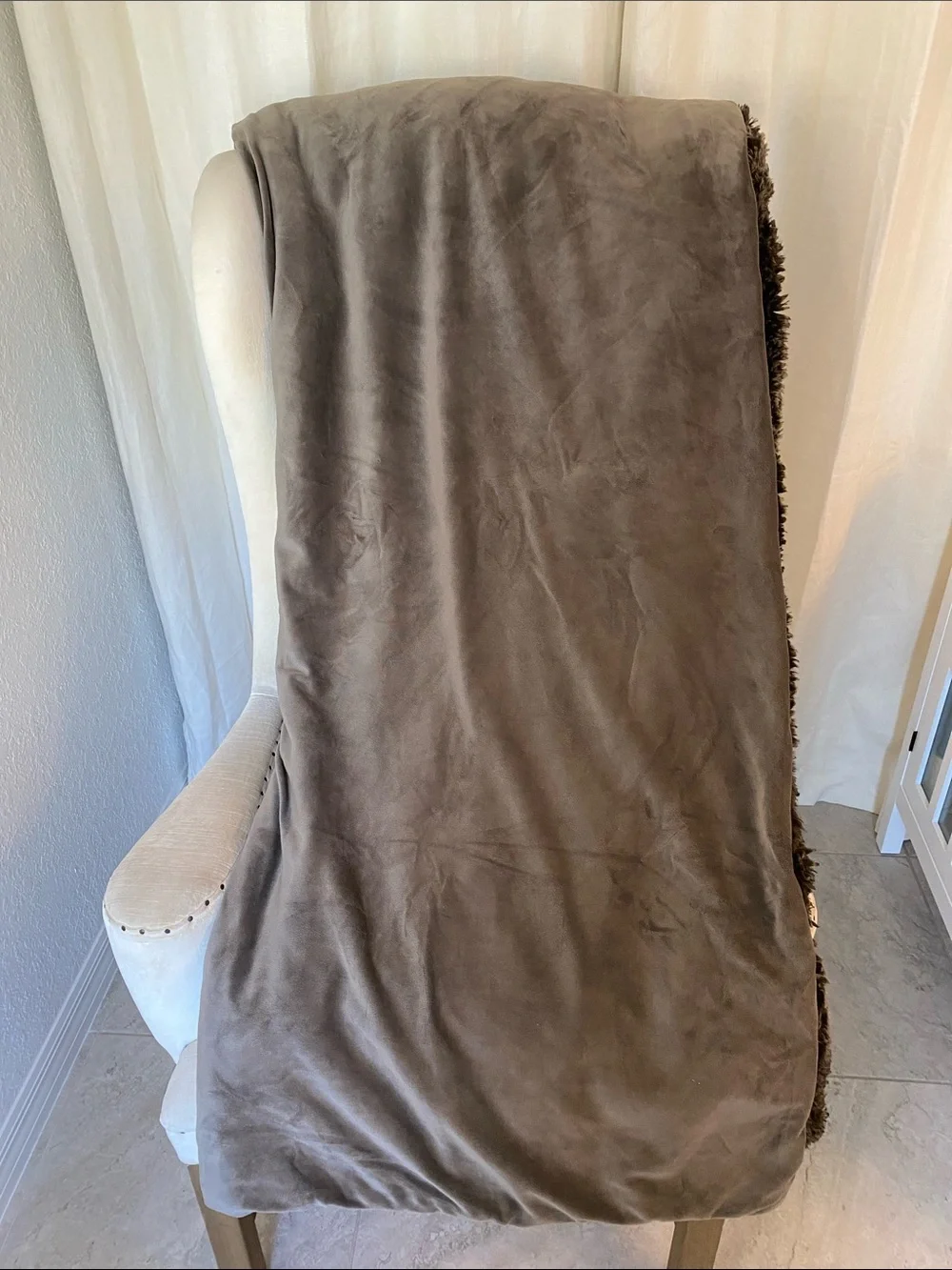 Restoration Hardware Faux Fur Throw Blanket